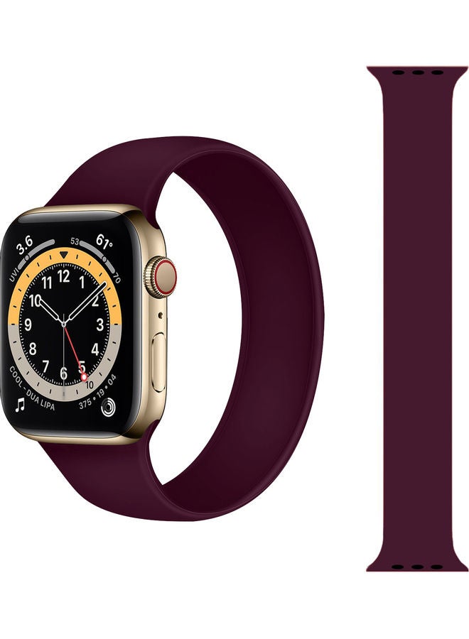 Perfii - Replacement Band For Apple Watch Series 1/2/3/4/5/6/SE 42/44mm Wine Red - Image 1