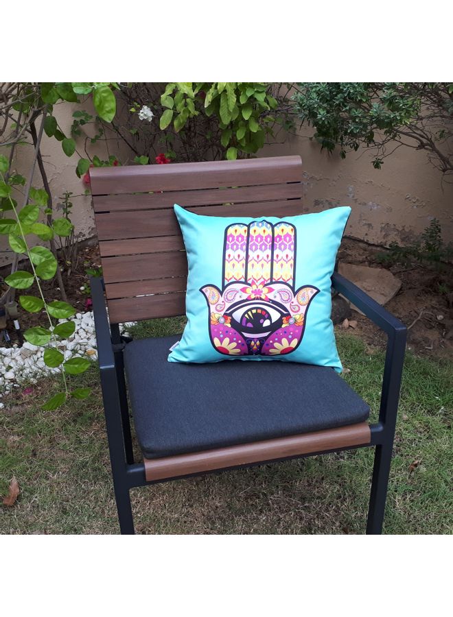 Alwan Hamsa Design Cushion Cover Blue 40x40cm - Image 3