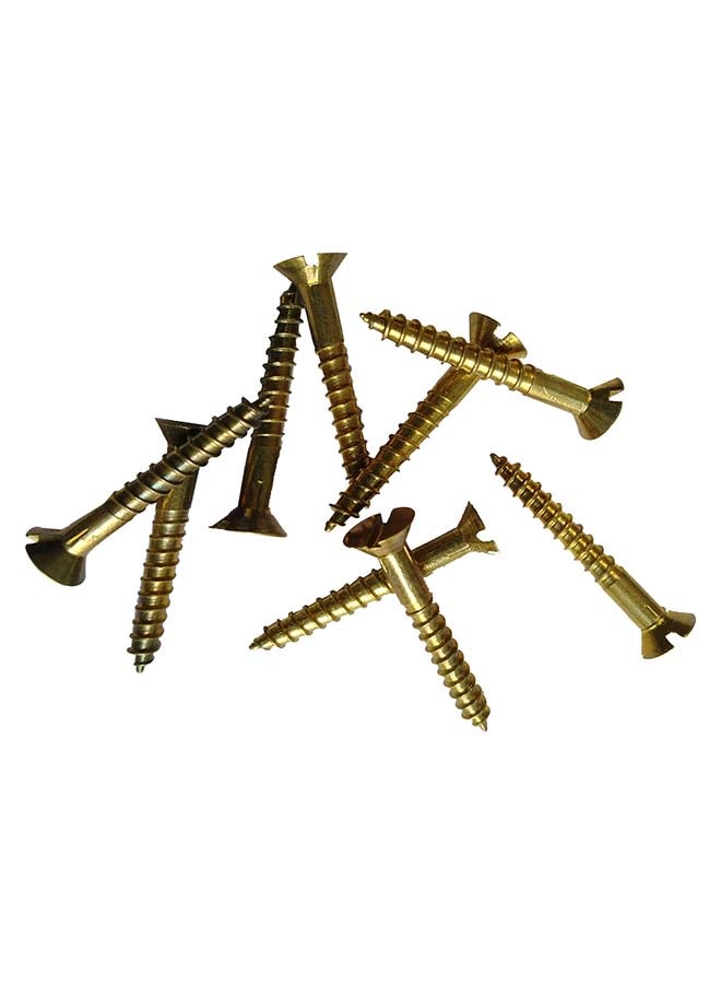 Plated Wood Screw Set Of 5 Packs Brass 1 1/2x10inch