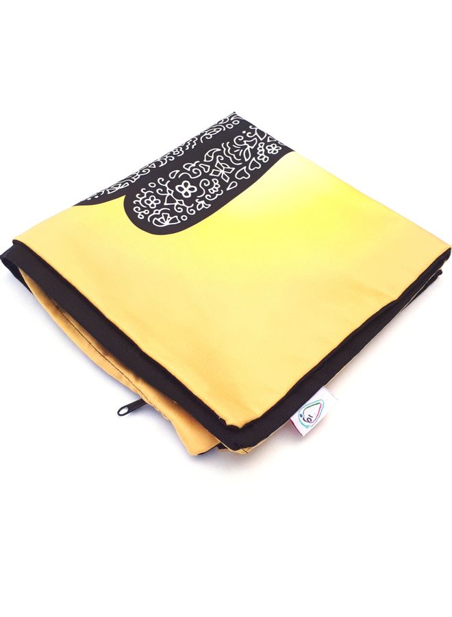 Alwan Hamsa Design Cushion Cover Yellow 40x40cm - Image 2