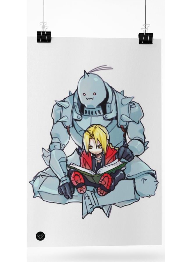 Full metal Alchemist Printed Metal Plate Poster A4 Multicolour 20cm