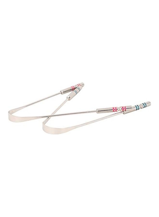 HealthAndYoga 2 Piece Surgical Steel Tongue Cleaners Steel 0cm - Image 1