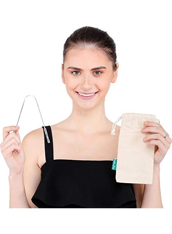 HealthAndYoga 2 Piece Surgical Steel Tongue Cleaners Steel 0cm - Image 4