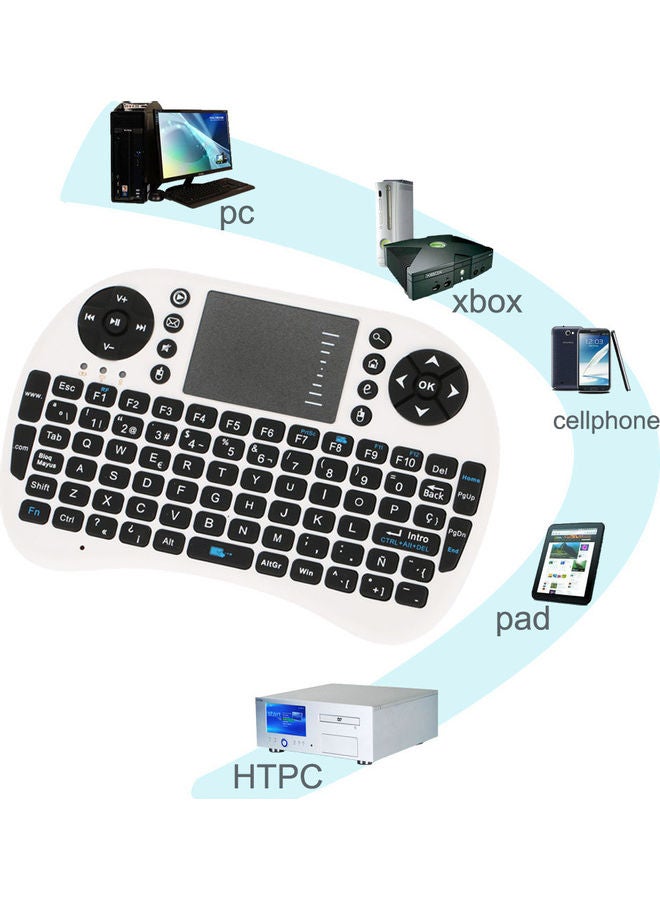 لوحة مفاتيح لاسلكية صغيرة USB بتردد 2.4GHz مع لوحة لمس وإصدار إسباني وفأرة هوائية للتحكم عن بُعد لأجهزة Android وWindows وTV Box والهواتف الذكية - Image 3