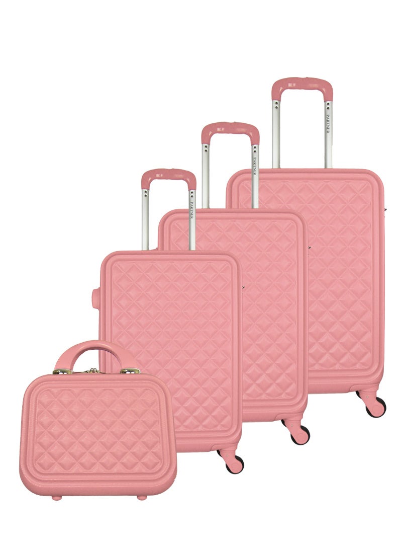 PK 3-Piece Luggage Trolley Set With Briefcase Pink - Image 1