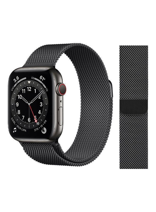 Perfii - Replacement Band For Apple Watch Series 6/SE/5/4/3/2/1 44/42 mm Black - Image 1