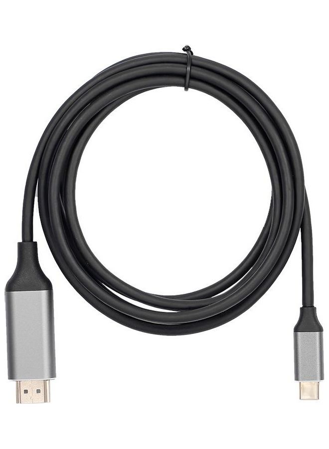 كابل محول من تايب سي إلى HD بطول 1.8 متر أسود