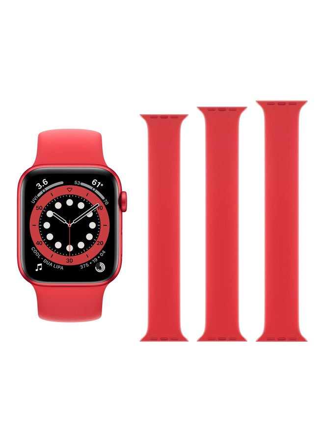 Perfii 3-Piece Replacement Band For Apple Watch Series 6/SE/5/4/3/2/1 40/38 mm Red - Image 2