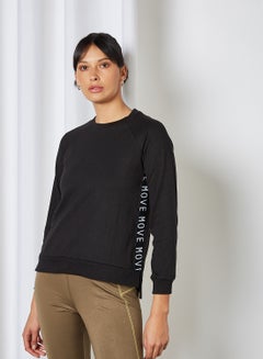 Slogan Print Sweatshirt Black