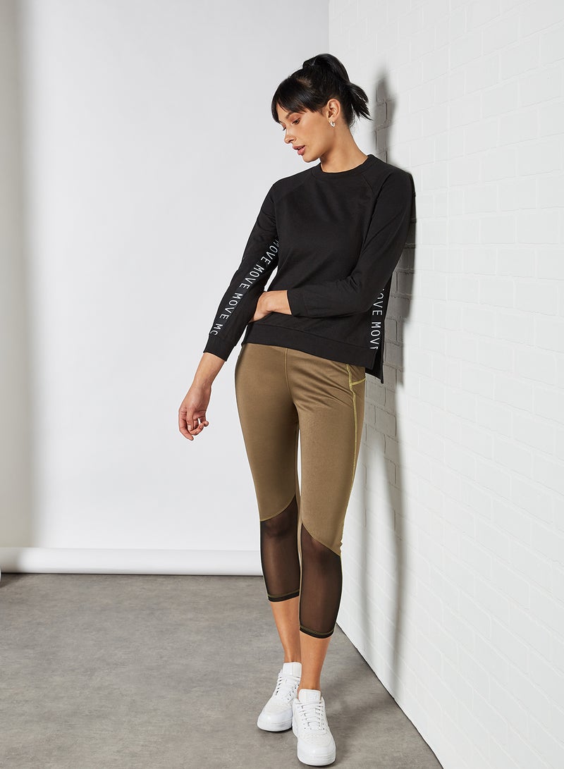DressBerry - Slogan Print Sweatshirt Black - Image 1