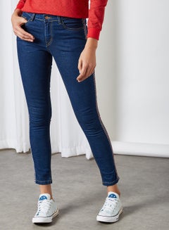 DressBerry Skinny Fit Mid-Rise Cotton Jeans Navy Blue  - Image 1
