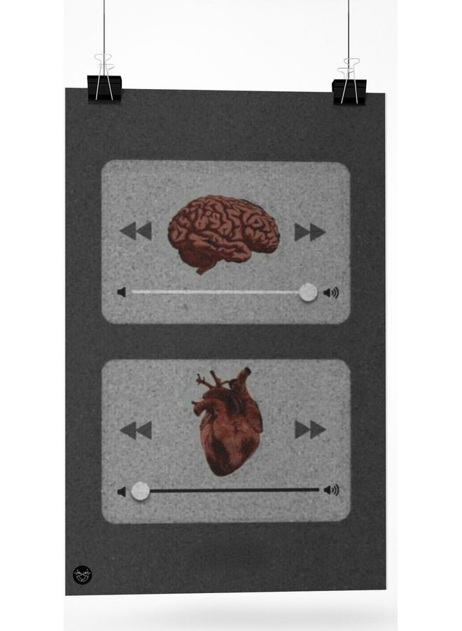 Heart And Mind Printed Poster Multicolour 20cm