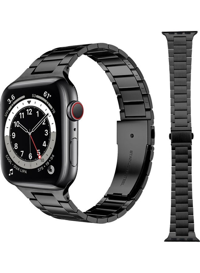 Perfii - Replacement Band For Apple Watch Series 1/2/3/4/5/6/SE 42/44mm Black - Image 1