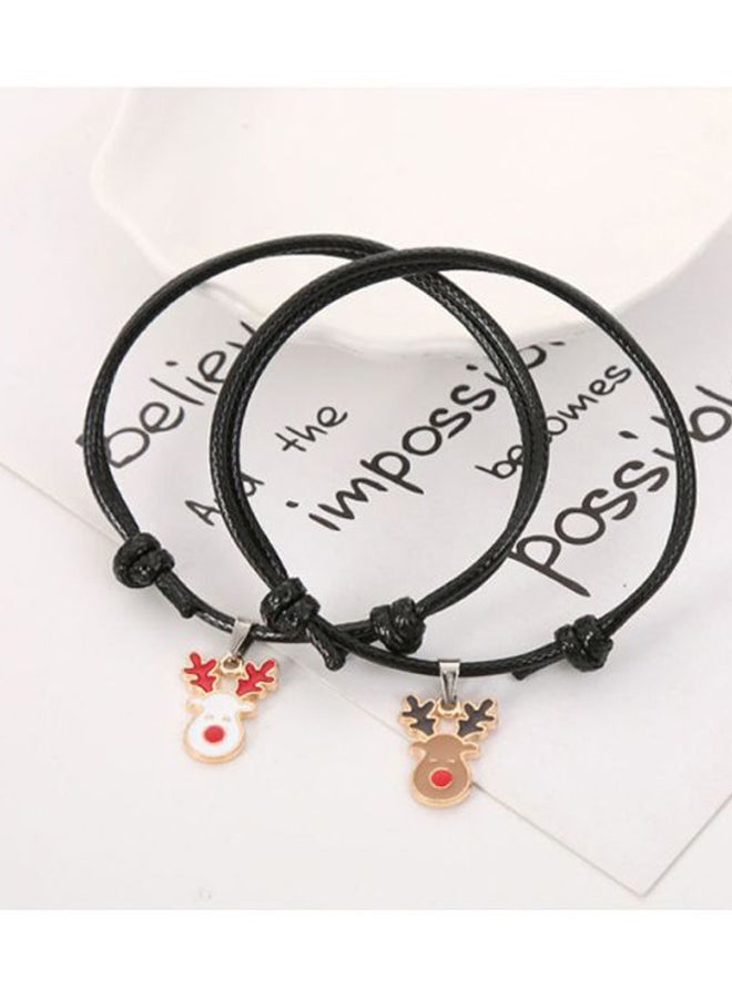Beauenty 2-Piece Zinc Alloy Elk Gloves Snowman Bracelet - Image 2
