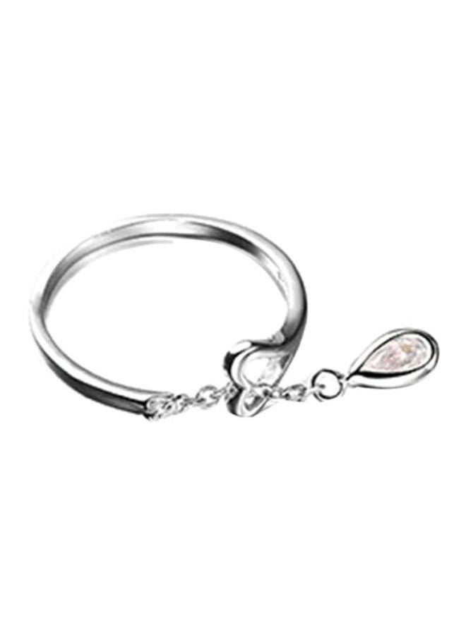 Beauenty Crystal Studded Water Droplet Shape Ring  - Image 1