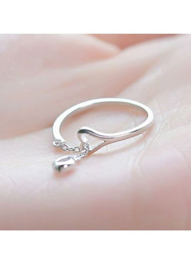 Beauenty Crystal Studded Water Droplet Shape Ring  - Image 5