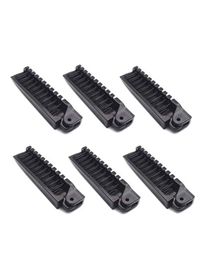 6-Pack Portable Travel Folding Hair Comb Black 9inch