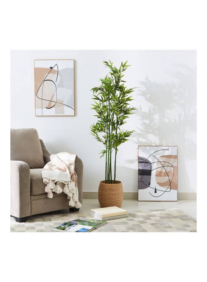 Home Box Artificial Bamboo Tree With Pot Green/Brown 155cm  - Image 4