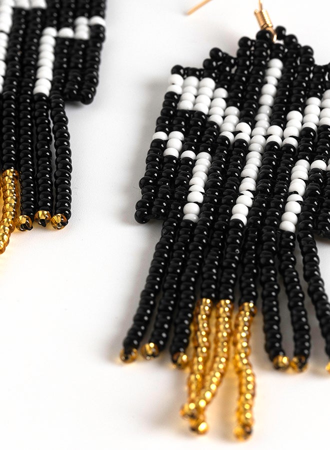 NINETY NINE BEADS - Handmade Beaded Hanging Earring - Image 1