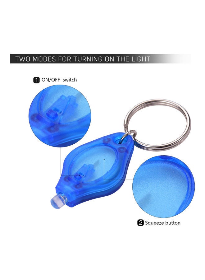 10-Piece Key Ring With LED Light Blue - Image 3