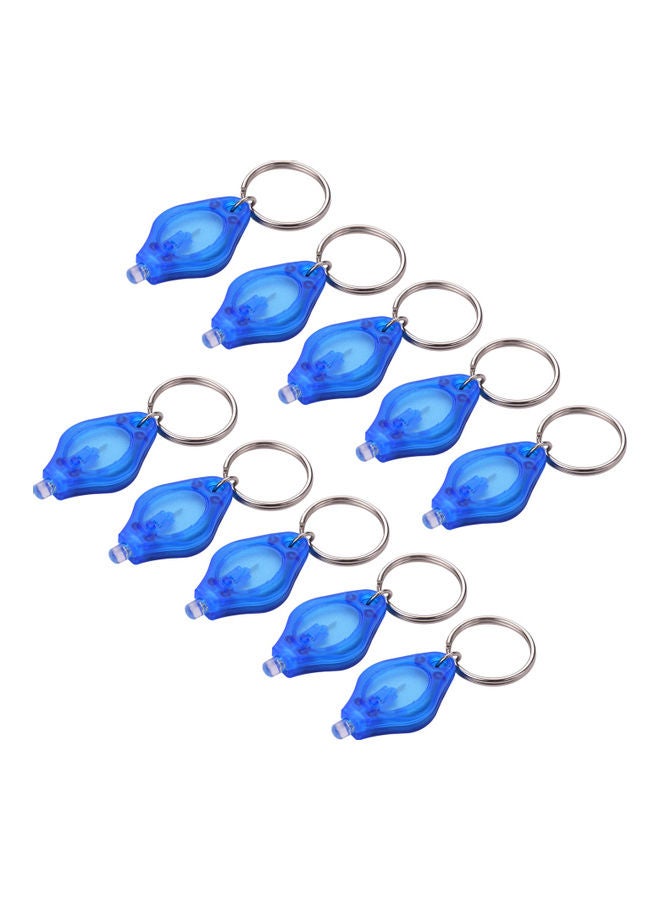 10-Piece Key Ring With LED Light Blue - Image 1