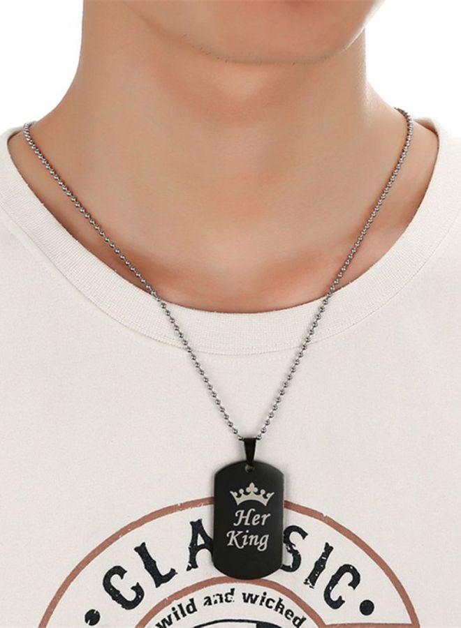 CYTHERIA Her King Printed Couple Pendant Necklace - Image 3