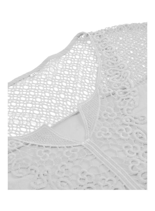 Embroidered Short Sleeves T-Shirt White - Image 3