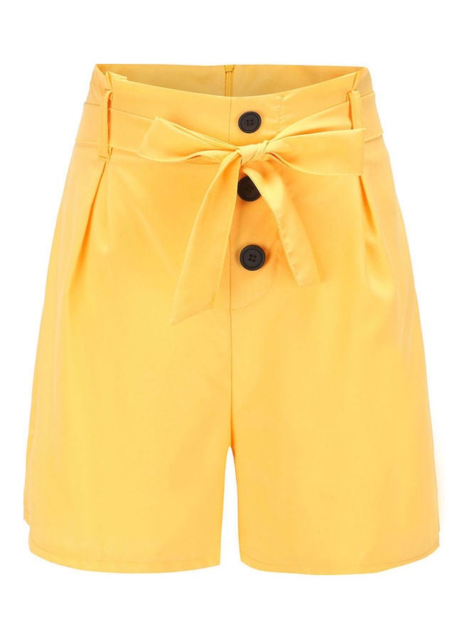 Waistband Design Beach Shorts Yellow