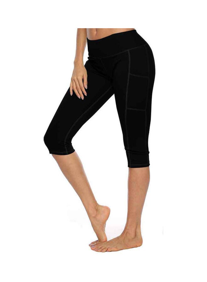 Solid High Waist Leggings Black - Image 1
