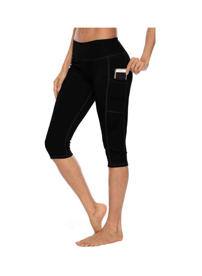 Solid High Waist Leggings Black - Image 2
