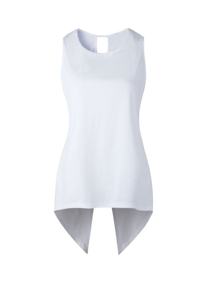 Solid Cross Back Blouse White - Image 1