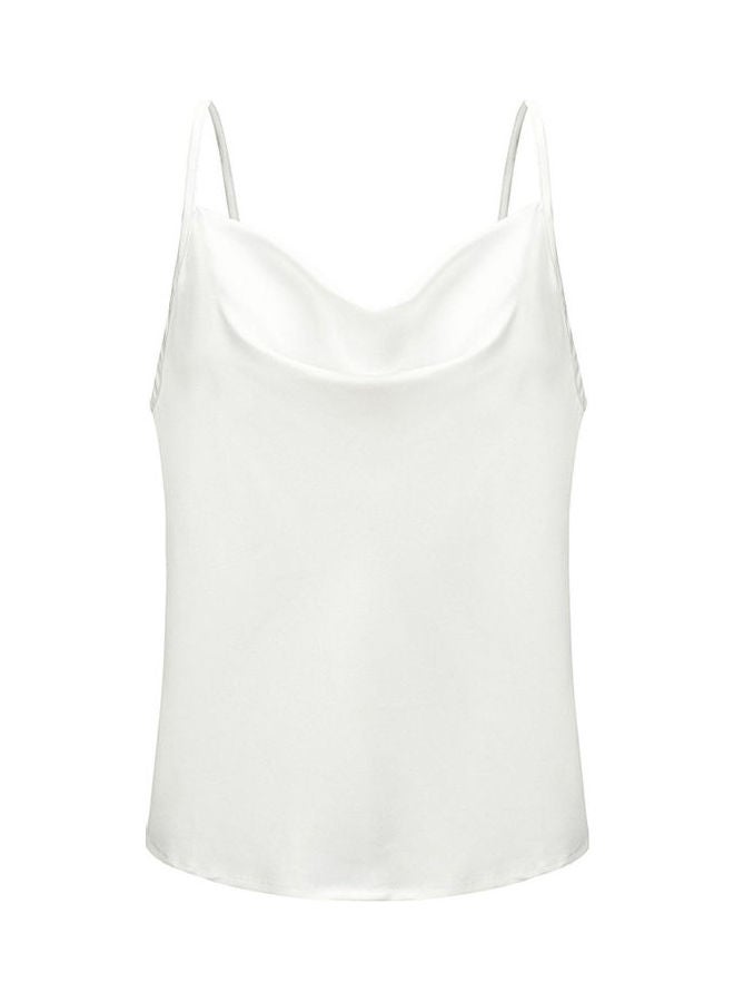 Solid Backless Tank Top White 
