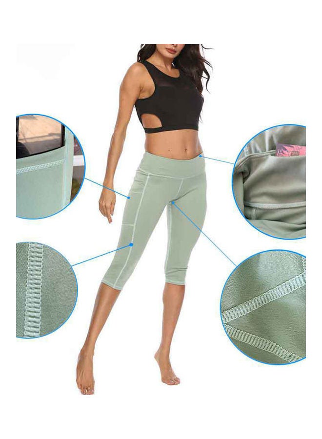Solid High Waist Leggings Grey - Image 2