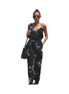 Floral Printed Jumpsuit Black