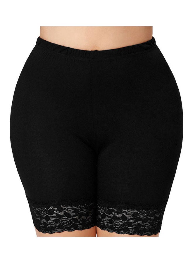 Lace Yoga Shorts Black