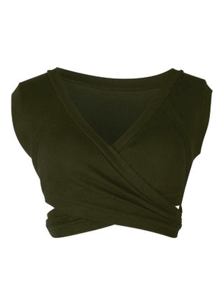 Solid Crop Top Army Green - v1610553037/N43468598V_1