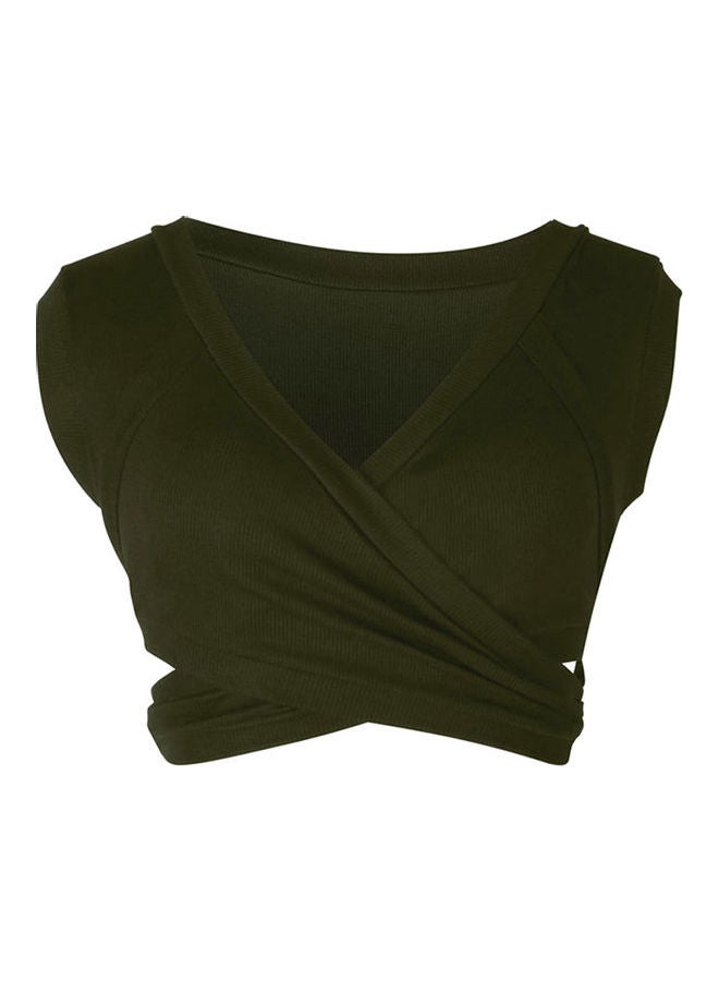 Solid Crop Top Army Green