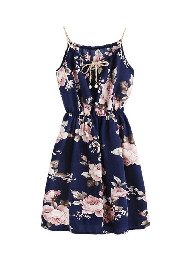 Floral Printed Mini Dress Blue/Pink - Image 2