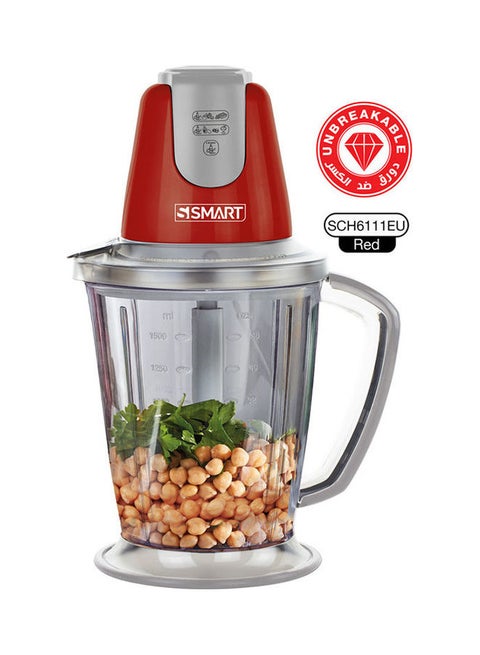 قطاعة ذات 6 شفرات غير قابلة للكسر بسعة 2 لتر 2.0 L 600.0 W SCH6111EU أحمر/فضي
