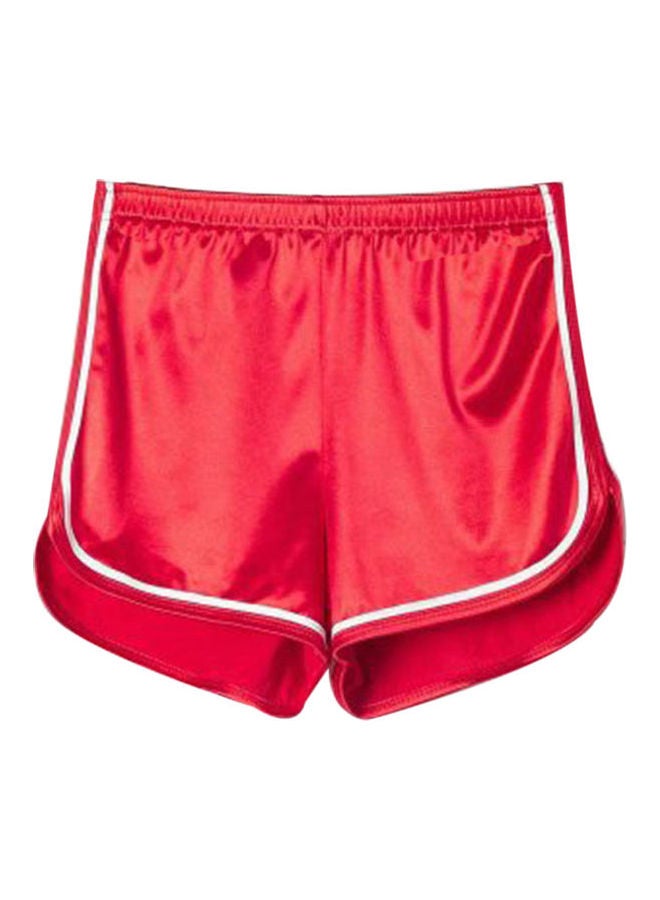 شورتات عالية الخصر أحمر/أبيض