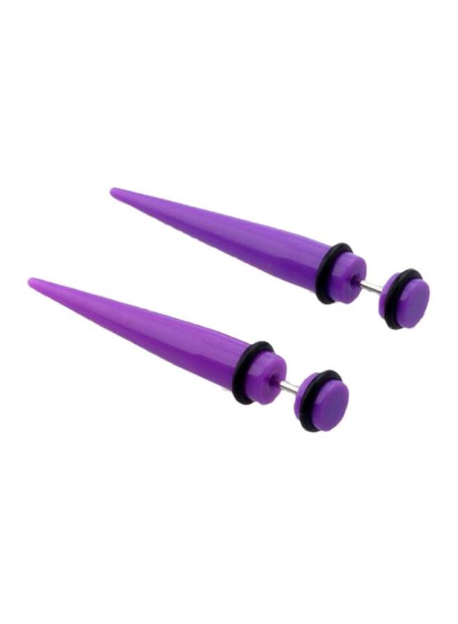 Bluelans 2-Piece Acrylic And Stainless Steel Taper Plug Ear Gauges 