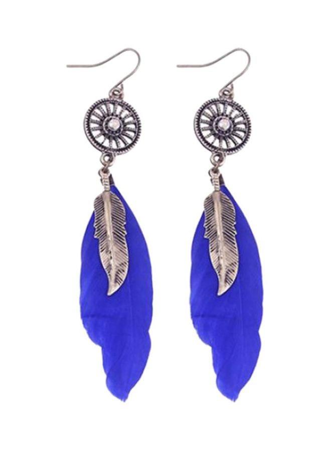 Bluelans Feather Dangle Earrings 