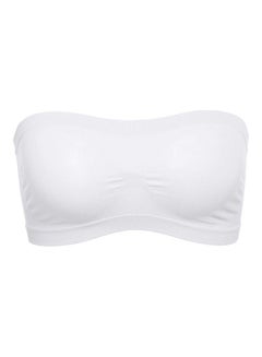 Solid Tube Top Bra White