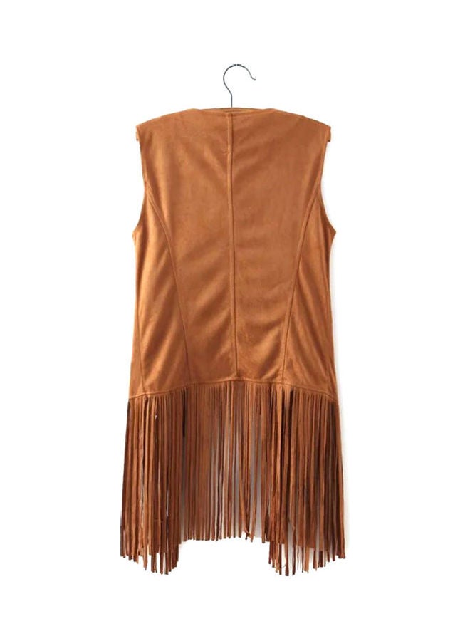 Solid Tassels Jacket Khaki  - Image 2