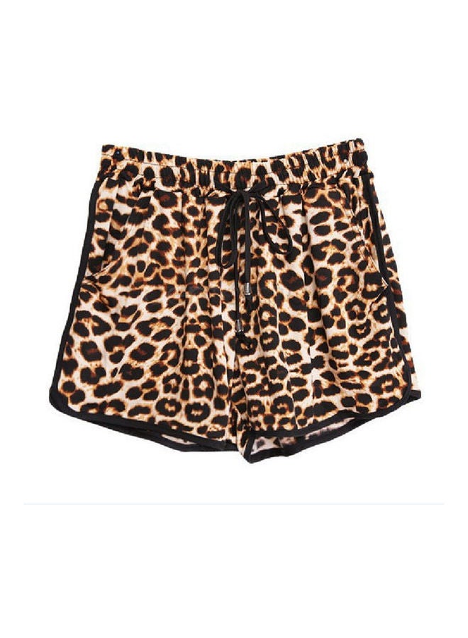 Leopard Printed Shorts Brown - Image 1