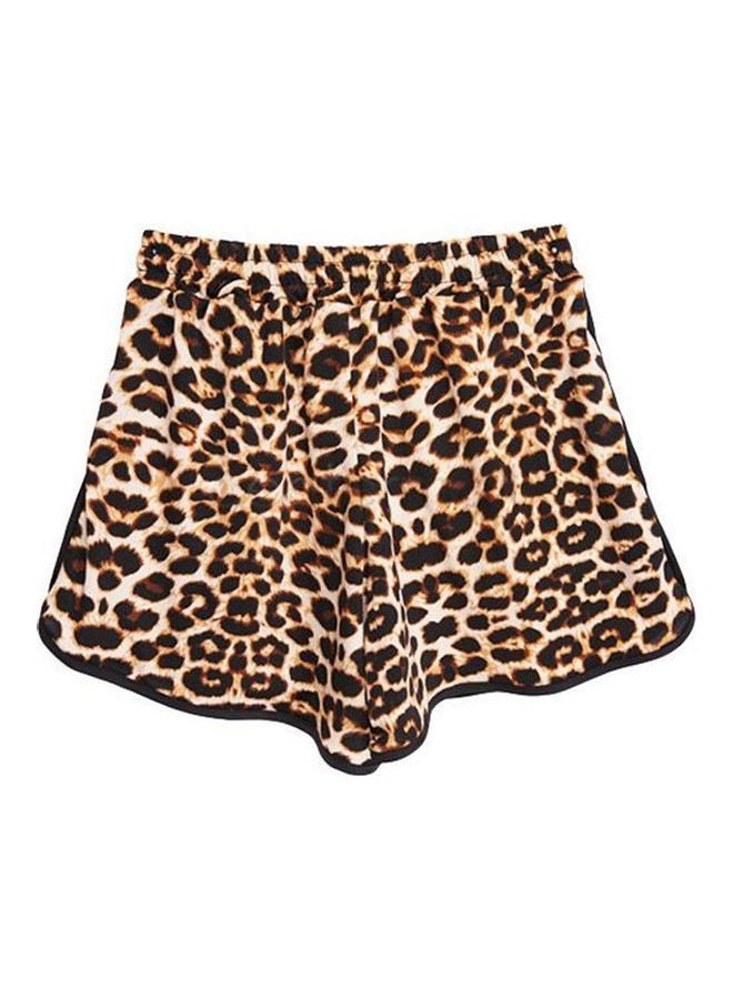 Leopard Printed Shorts Brown - Image 2