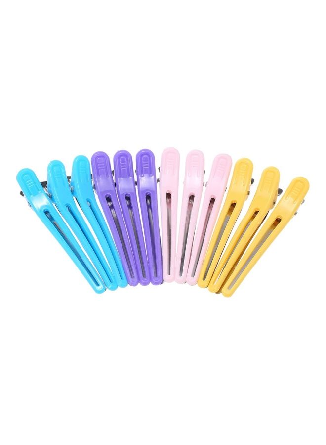 12-Piece Anti-slip Hair Styling Salon Hairdressing Duckbill Clips Tool Multicolour - Image 1