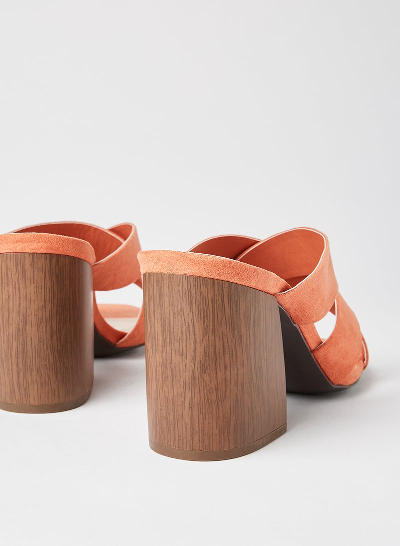 Qupid - Dorcas Suedette Sandals Ash Coral - Image 1