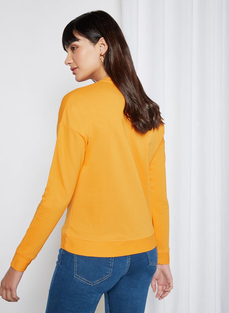 DressBerry - Fashioned Solid Sweatshirt Orange - Image 1