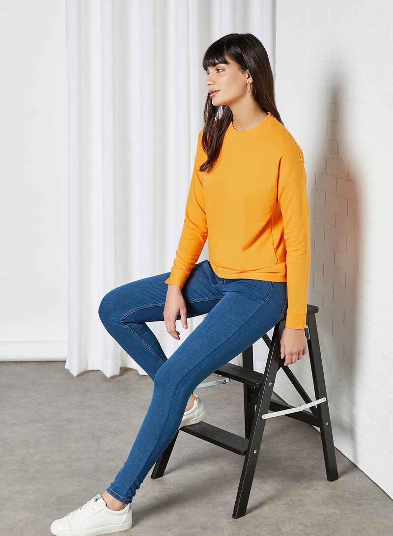 DressBerry - Fashioned Solid Sweatshirt Orange - Image 1
